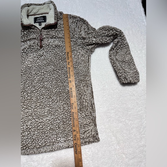 Grizzly Sherpa Brand Men’s Quarter-Zip Fleece Pullover Small Gray Oatmeal Color - Picture 4 of 10